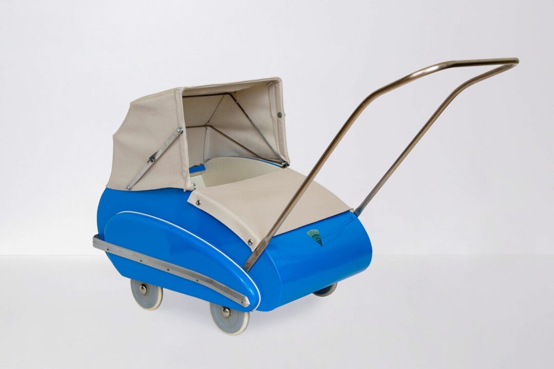 Puppenwagen, Modell ERIKA, holz, hellblau
