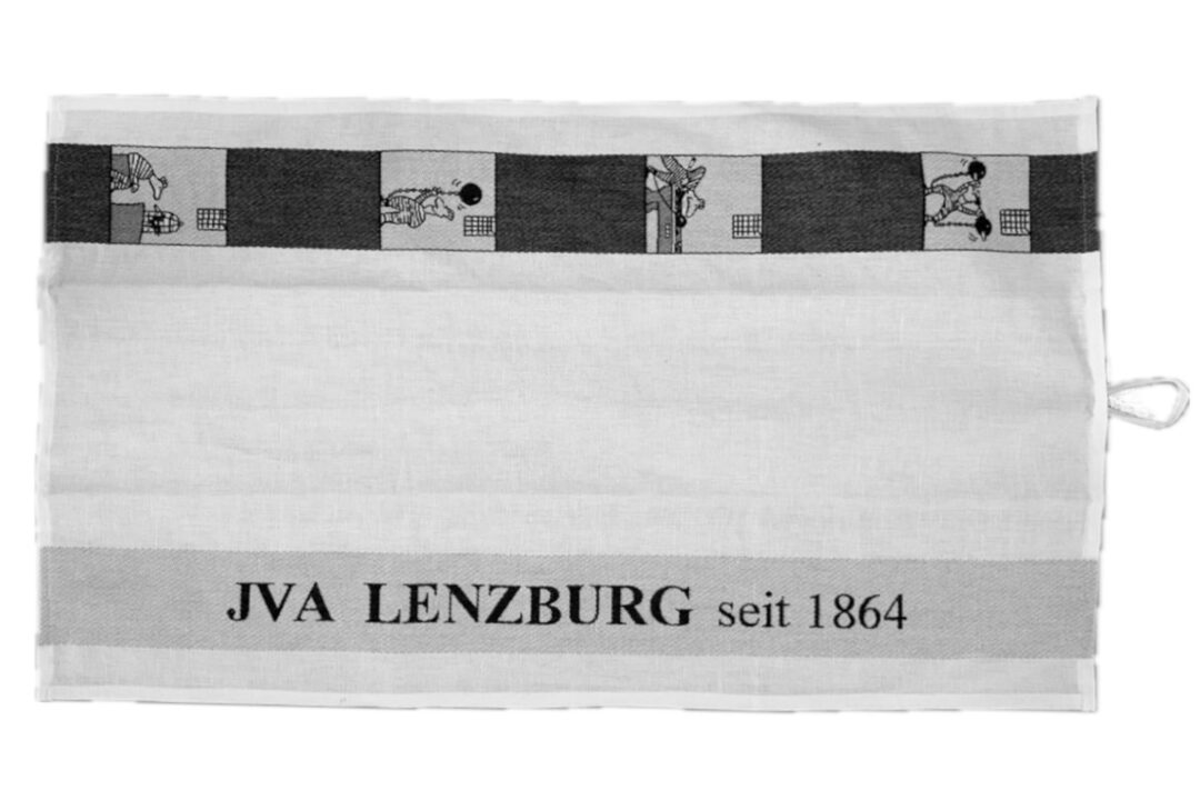 Geschirrtuch, schwarz und blau