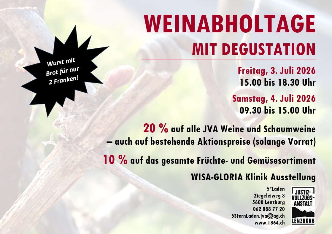 Weinabholtage mit Degustation am 3. und 4. Juli 2026
